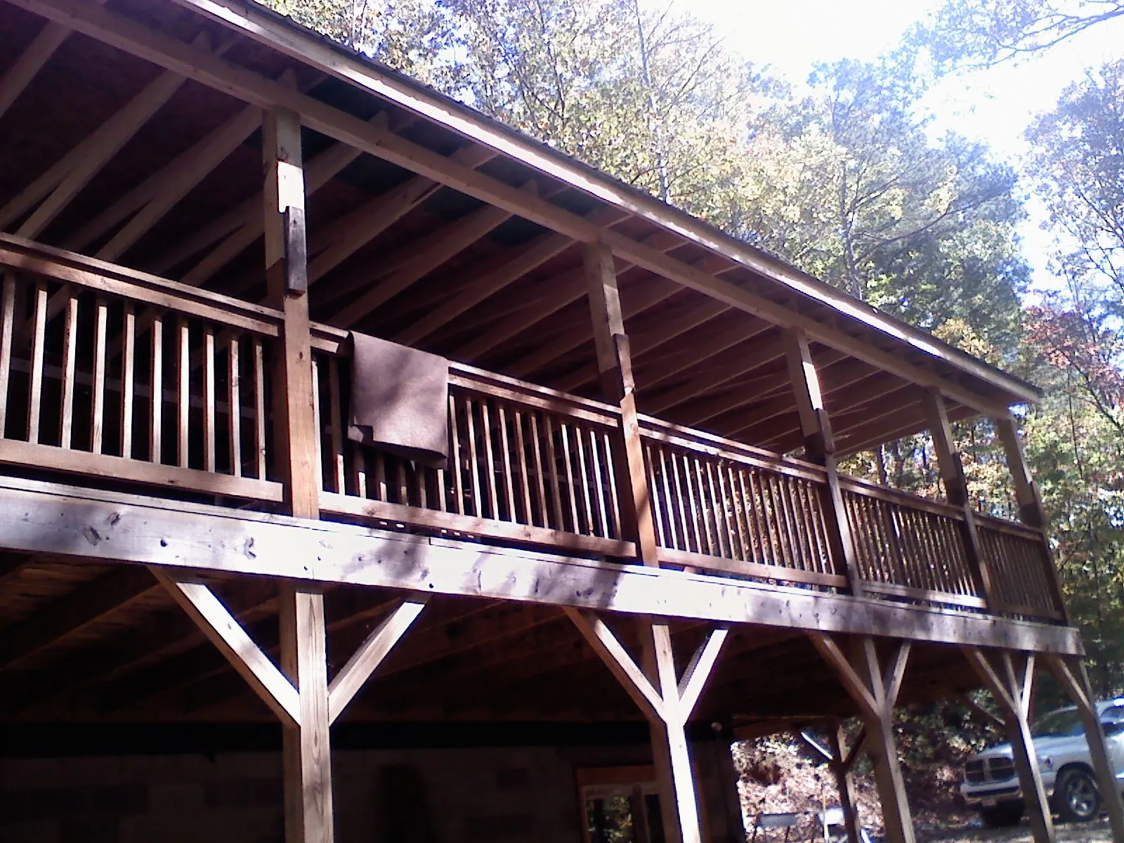 Timber framing under a new elevated porch and deck — Roof Leak Repair in Shubuta by Roofing Brothers
